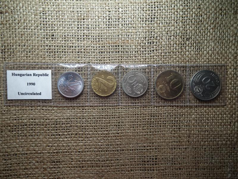 Fóliás forint sor, 1990, Köztársaság körirat, Népköztársaság címer