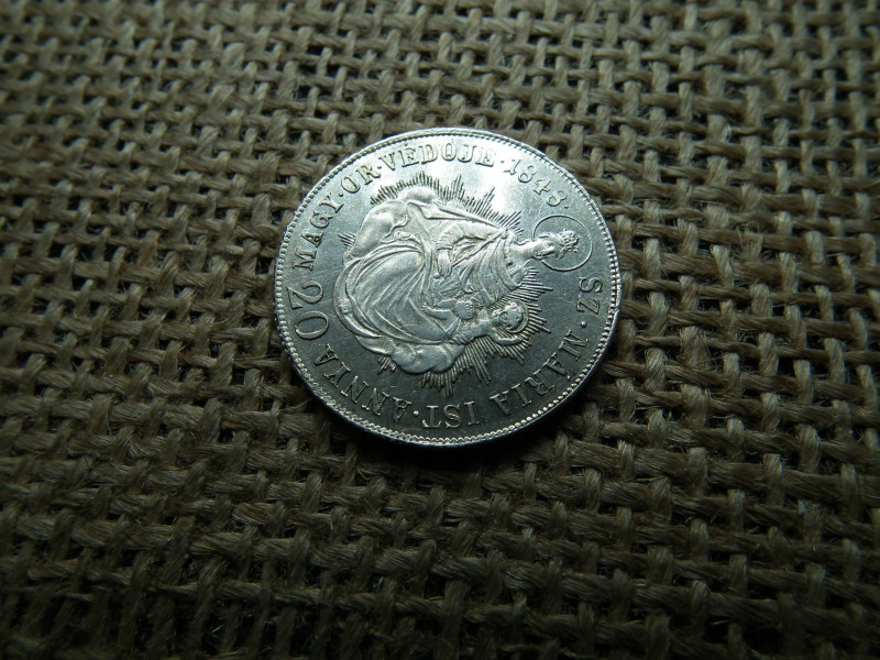 V. Ferdinánd ezüst 20 krajcár 1848 KB  , Körmöcbánya ! Kis koronás típus , ritkább 
