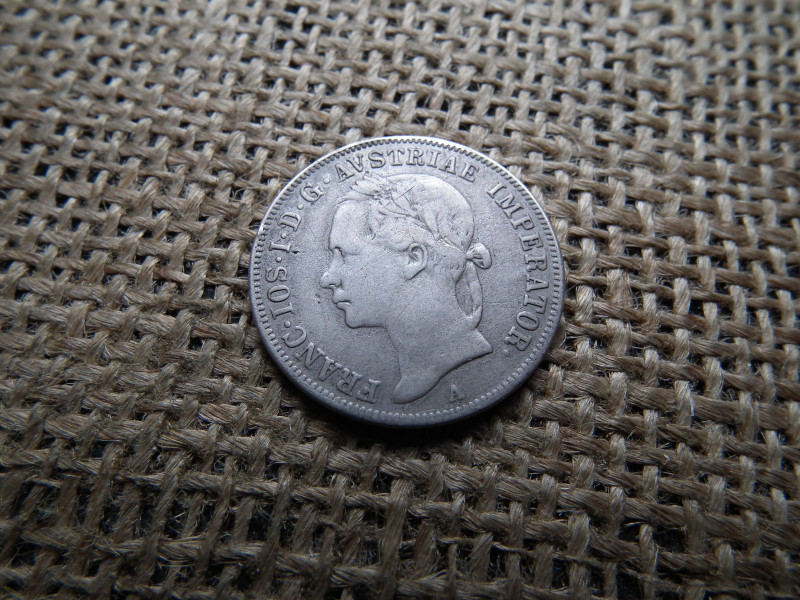 Ferenc József , ezüst 20 krajcár 1852 A , Bécs ! Ritka , balra néző 