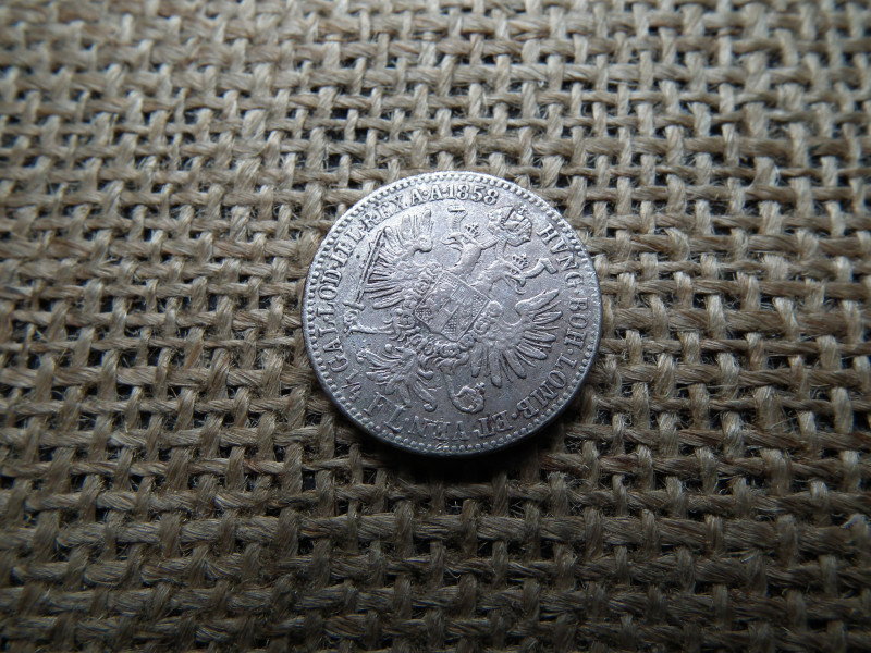 Ferenc József , ezüst 1/4 Florin 1858 A , Bécs