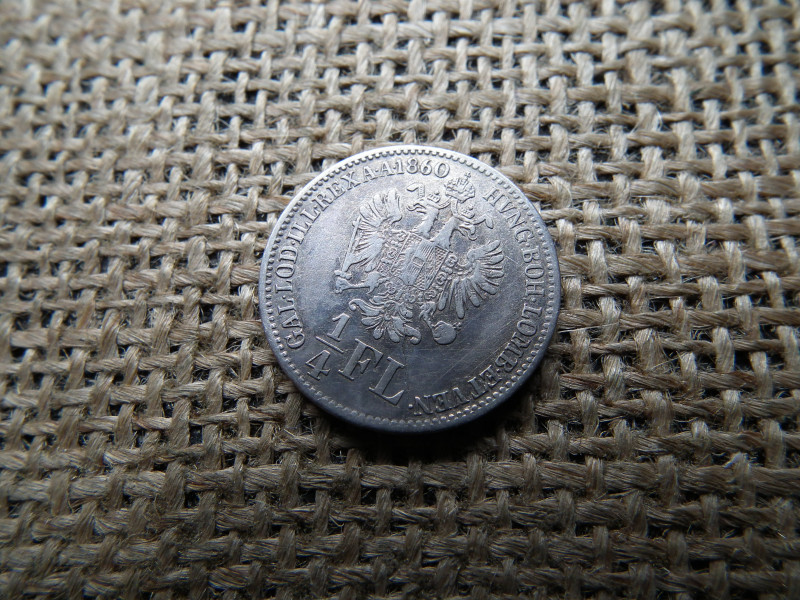 Ferenc József , ezüst 1/4 Florin 1860 B ,Körmöcbánya 