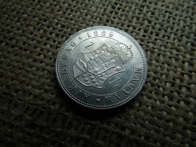 Ferenc József , ezüst 1 forint 1889 KB , Körmöcbánya 