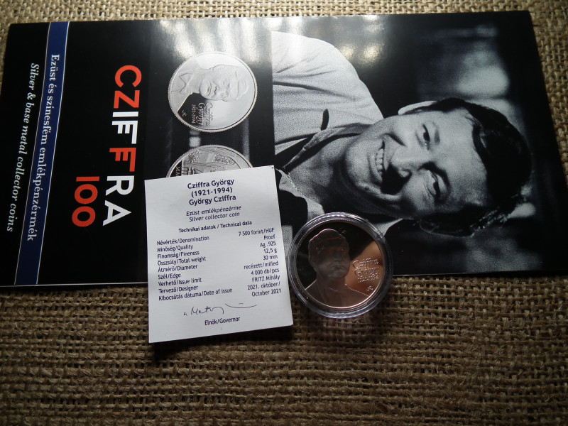 7500 forint 2021 ezüst  - Cziffra György - PP UNC - bontatlan kapszula + certi + prospektus 