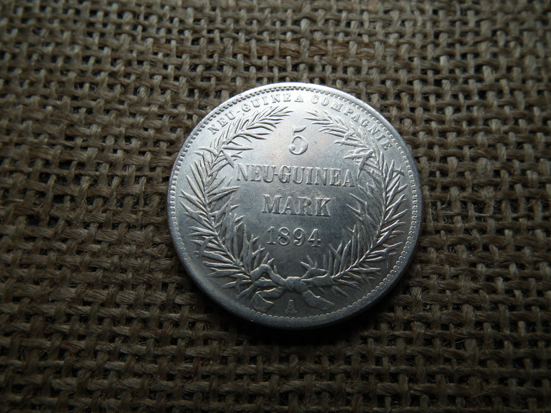 Pápua Új-Guinea › Német Új-Guinea  , 5 márka 1894 II. Vilmos , Másolat , eredetiben nagyon ritka ! 