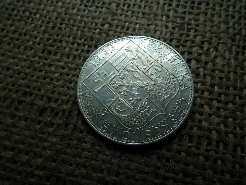 Csehszlovákia , ezüst 20 korona 1933 , Korun , 
