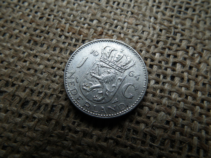 Hollandia , ezüst 1 gulden 1964