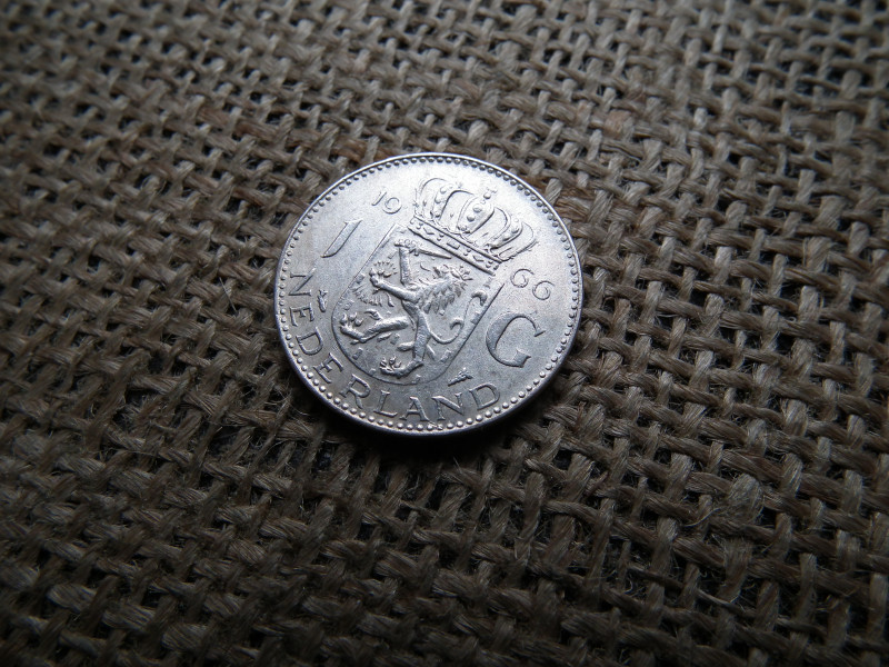 Hollandia , ezüst 1 gulden 1966