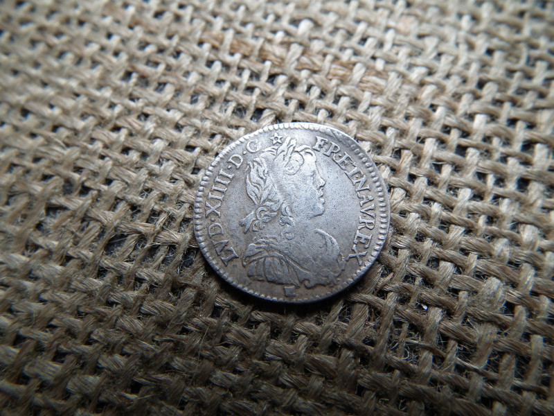 Franciaország , ezüst 1/12 Ecu 1659 ,  with long wick - Louis XIV