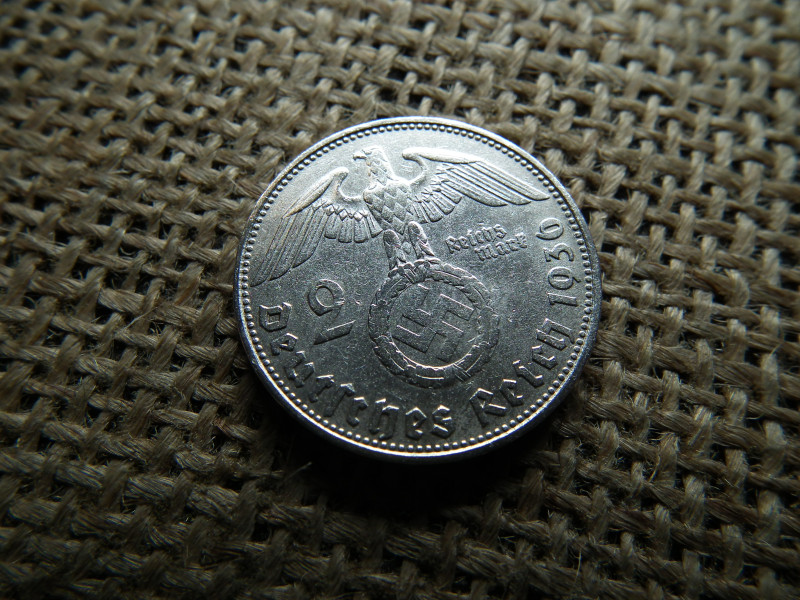 Birodalmi , ezüst 2 márka 1936 D , Horogkeresztes 