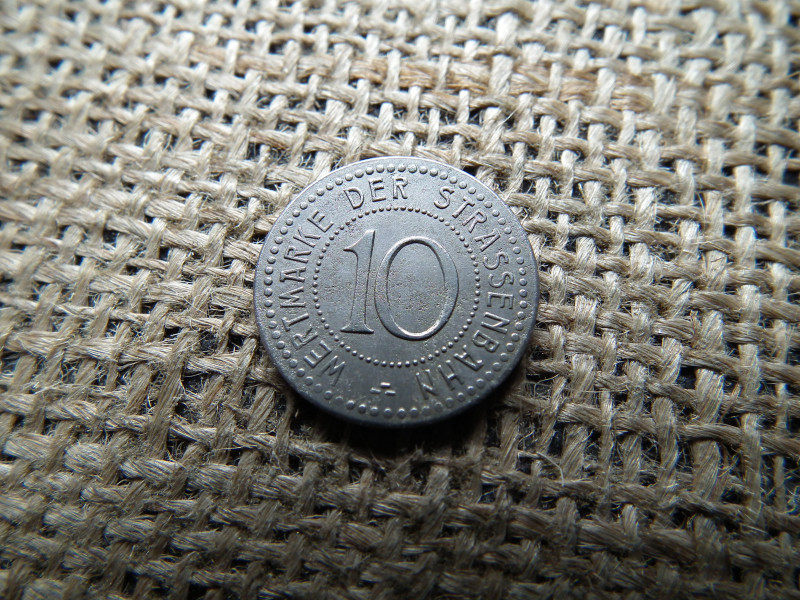 Breslau villamos zseton 10 , 1921 , pfennig , groschen 