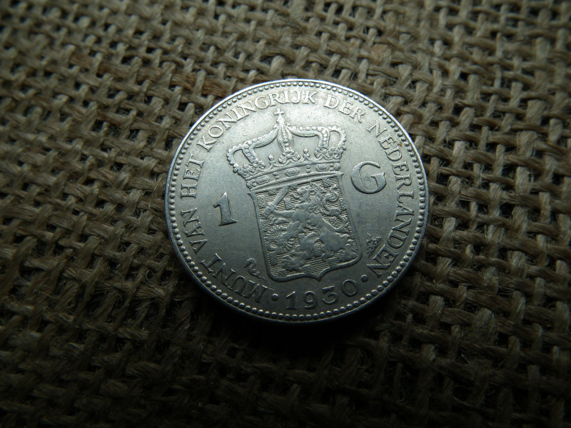 Hollandia , ezüst 1 gulden 1930