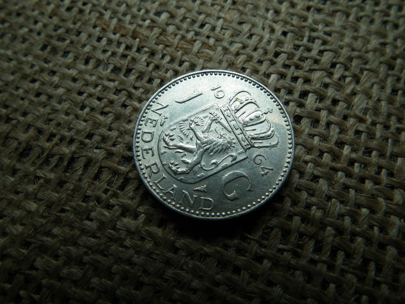 Hollandia , ezüst 1 gulden 1964