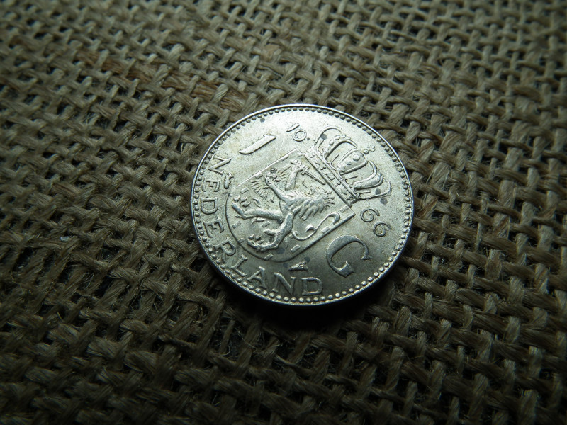 Hollandia , ezüst 1 gulden 1966