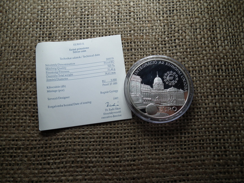 Ezüst 2000 forint 1997 PP + certi 