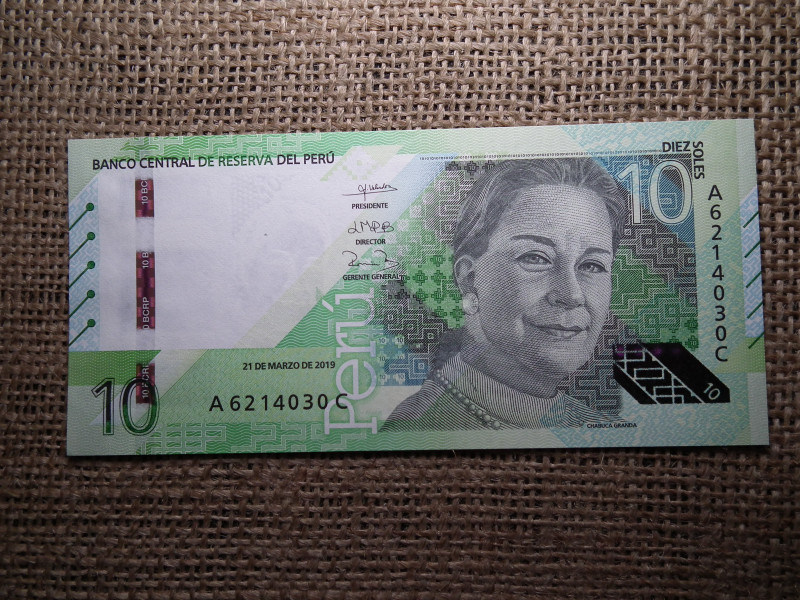 Peru 10 soles 2019 UNC , C1