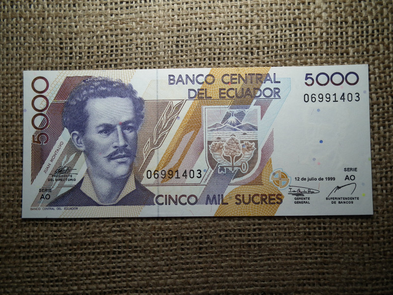 Ecuador 5000 sucres 1999 , UNC , C1