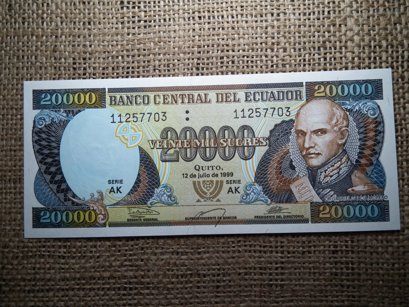 Ecuador 20000 sucres 1999 , UNC , C1