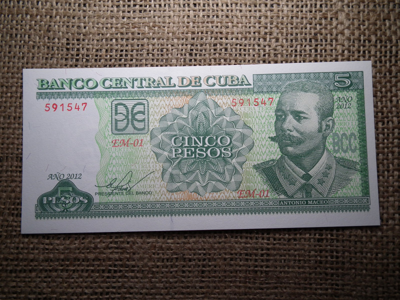 Kuba 5 pesos 2012 UNC , C1