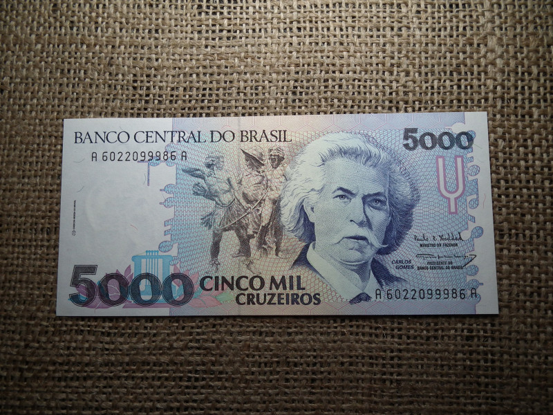 Brazília 5000 cruzeiros 1993 UNC , C1
