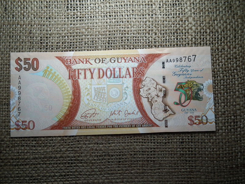 Guyana 50 dollars 2016 UNC , C1