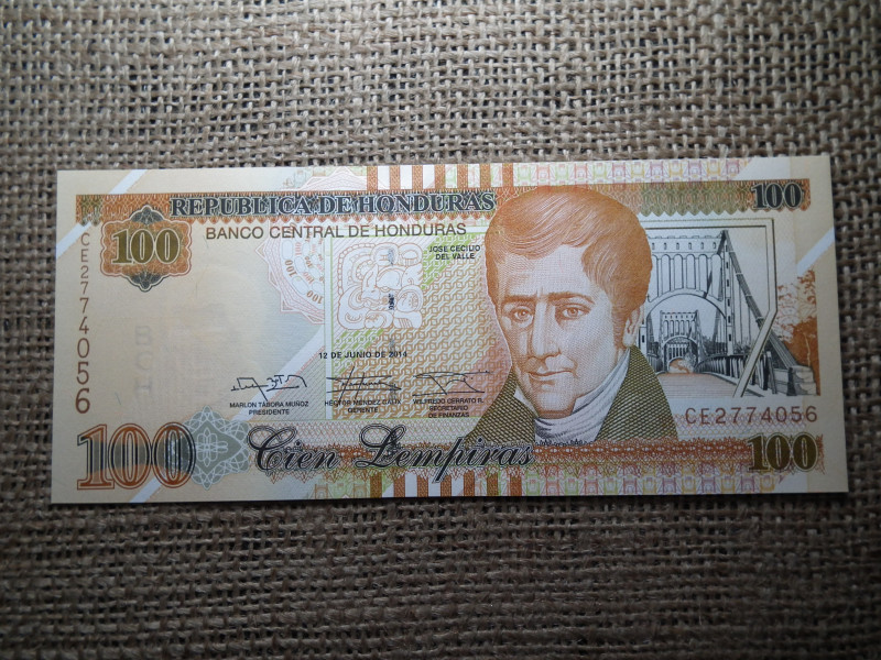 Honduras 100 lempiras 2014 UNC , C1