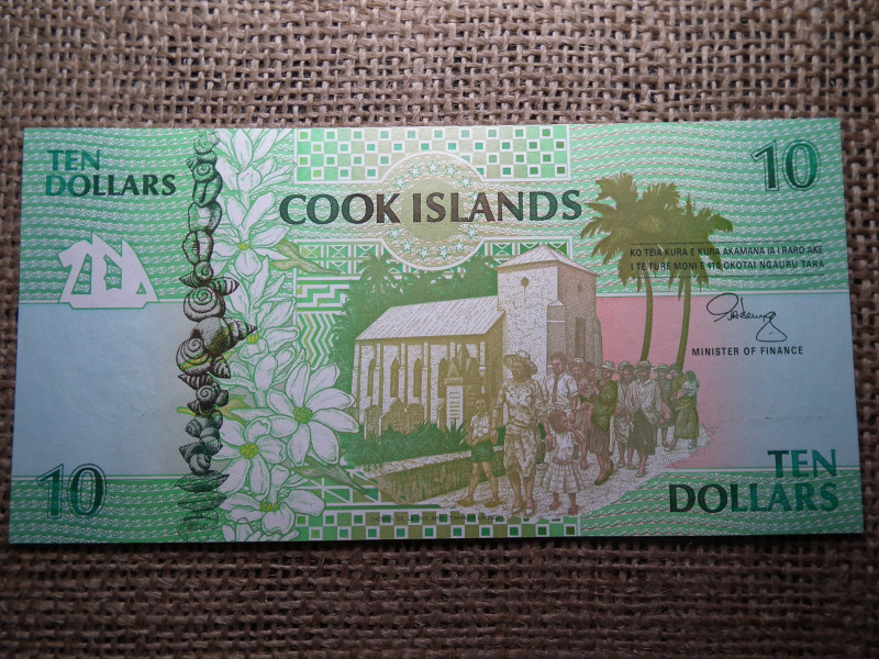 Cook Island 10 dollars 1992 UNC , C1