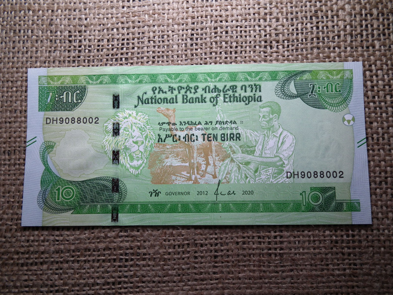 Etiópia 10 birr 2020 UNC , C1