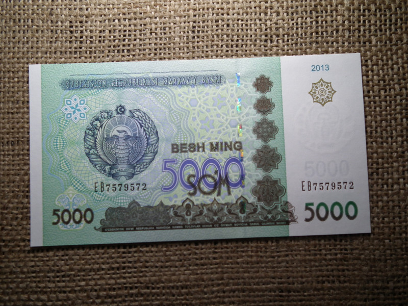 Üzbegisztán 5000 som 2013 UNC , C1