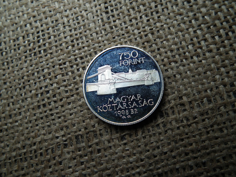 Ezüst 750 forint 1998 PP , Budapest 