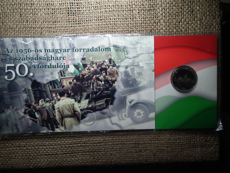 AZ 1956-OS FORRADALOM 50.ÉVFORDULÓJA , 50 FORINT 2006 +500 FORINT 2006 PÁR DÍSZCSOMAGOLÁSBAN UNC , alacsonyabb sorszám