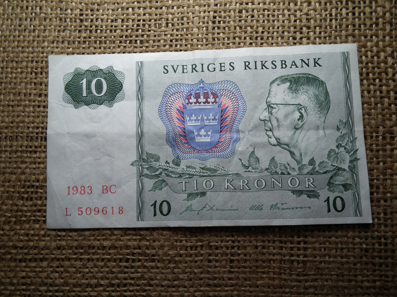 Svédország 10 korona 1983 , kronor