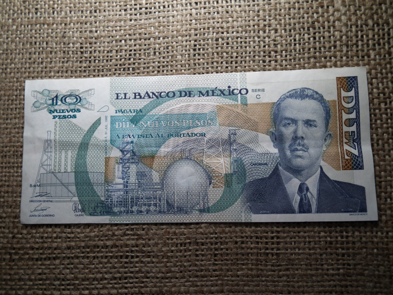 Mexikó 10 pesos 1992 , peso
