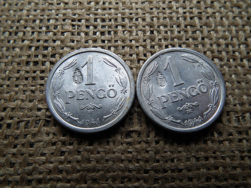 1 pengő 1941 , Magyar címer  beütéssel , ellen-jeggyel  ár/db 