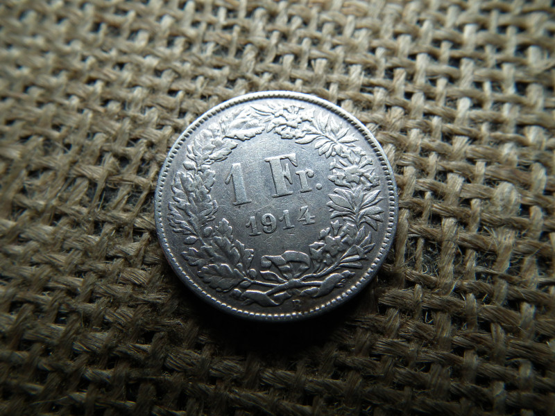Svájc , ezüst 1 frank 1914 B , franc