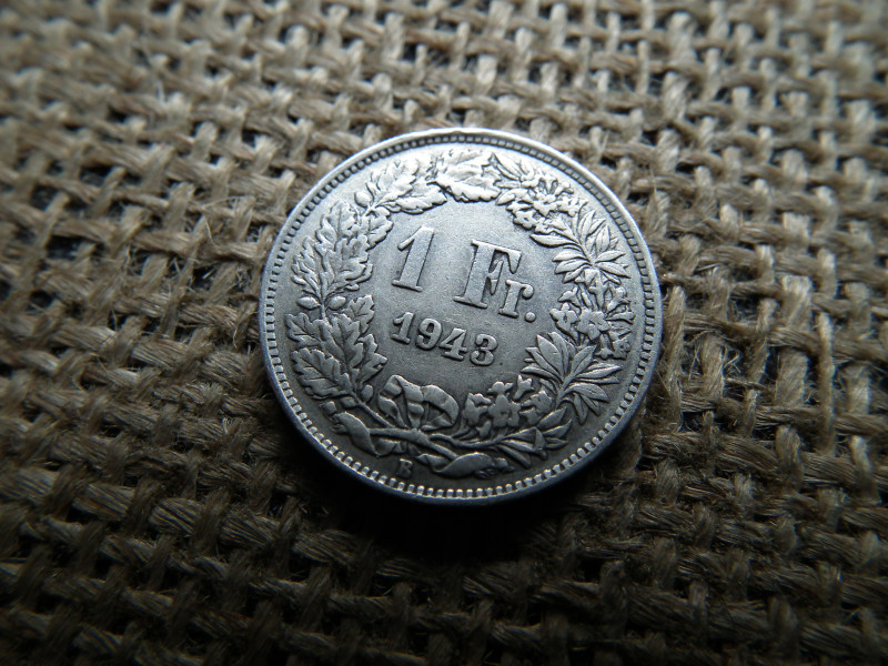 Svájc , ezüst 1 frank 1943 B , franc