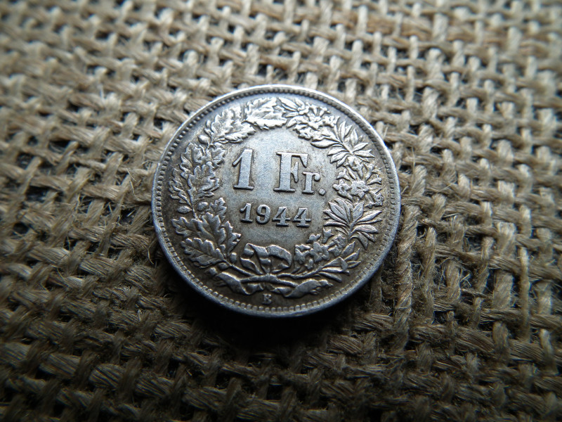 Svájc , ezüst 1 frank 1944 B , franc