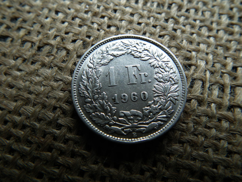 Svájc , ezüst 1 frank 1960 B , franc