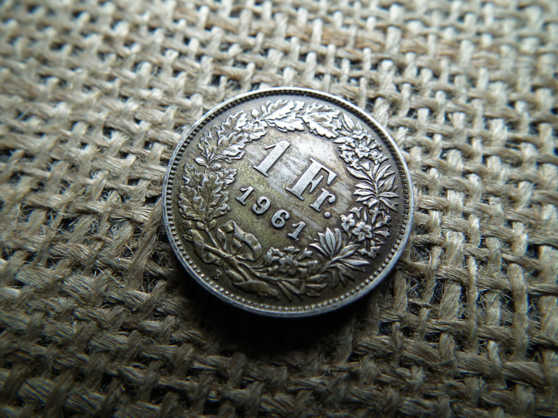 Svájc , ezüst 1 frank 1961 B , franc