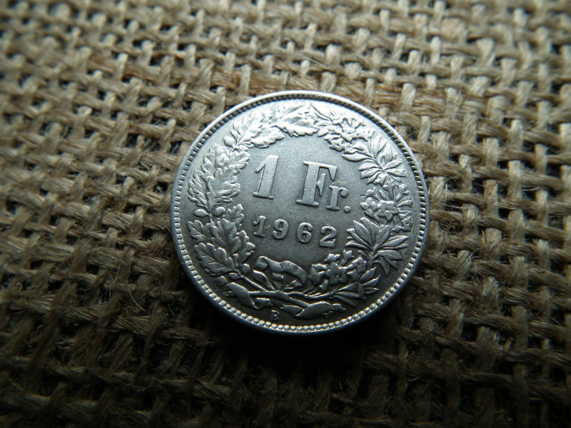 Svájc , ezüst 1 frank 1962 B , franc