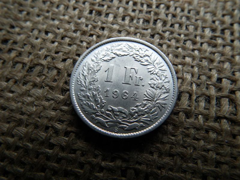 Svájc , ezüst 1 frank 1964 B , franc