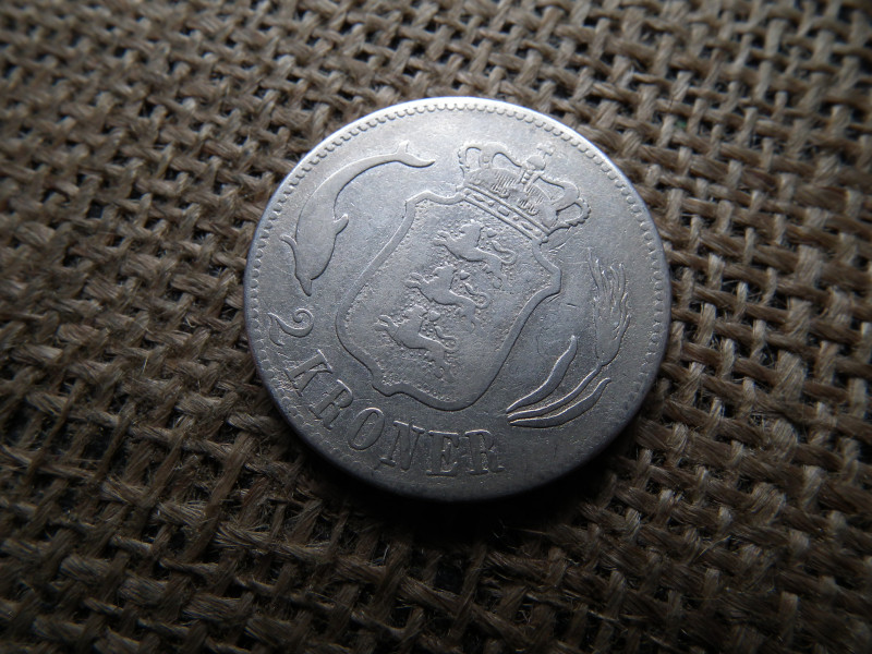 Dánia ezüst 2 kroner 1875 , korona 