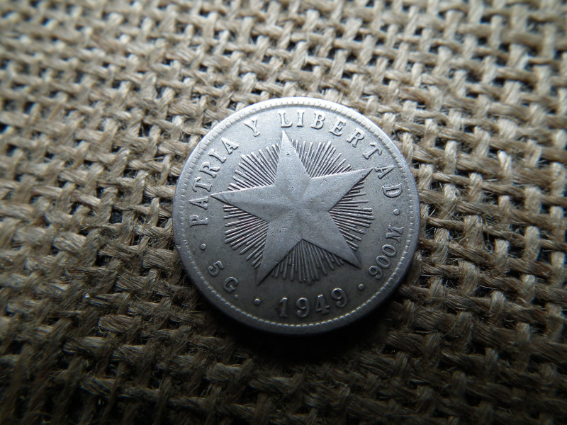Kuba ezüst  20 centavos 1949 