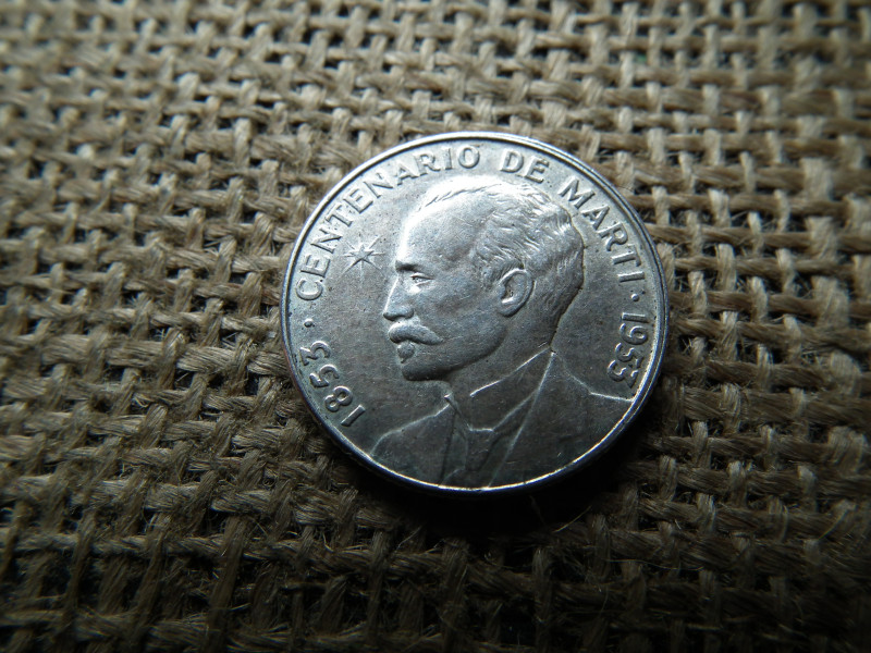 Kuba ezüst  25 centavos 1953 
