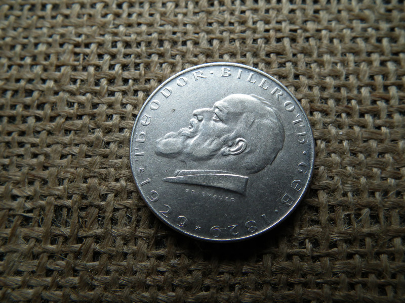 Ezüst 2 schilling 1929 , Theodor Billroth