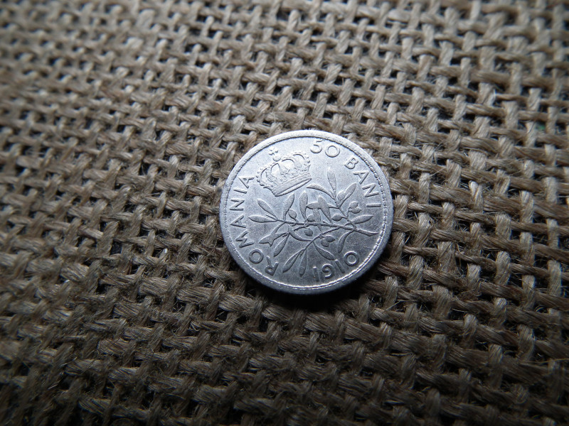 Románia , ezüst 50 bani 1910