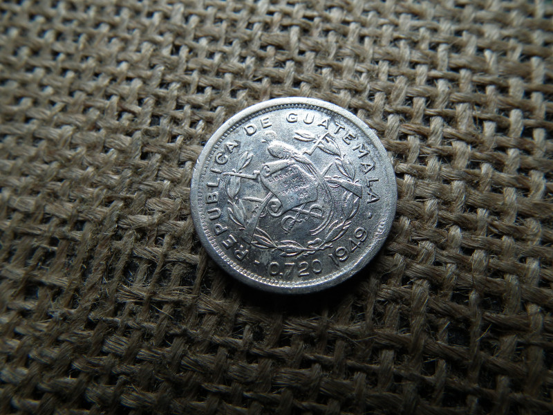 Guatemala ezüst 10 centavos 1949 , 
