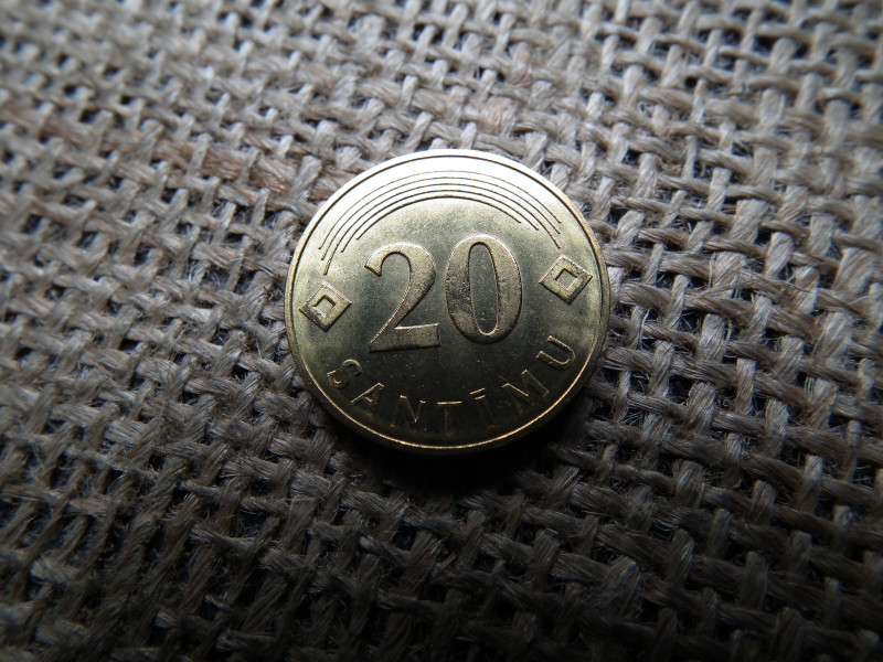 Észtország 20 santimu 1992 , verdefényes