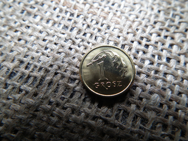 Lengyelország 1 grosz 2003 , verdefényes 