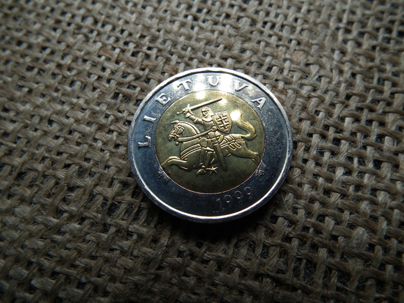 Litvánia 5 litai 1999 , verdefényes 