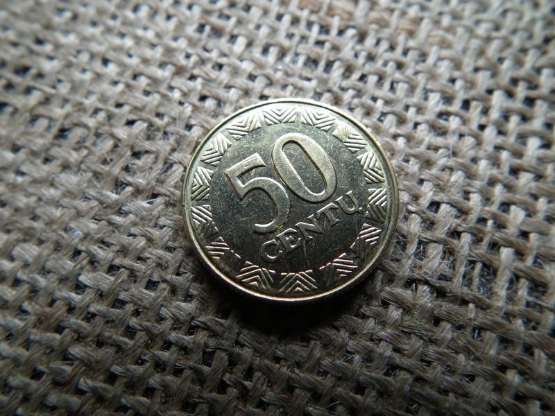 Litvánia 50 centu 1997 , verdefényes 